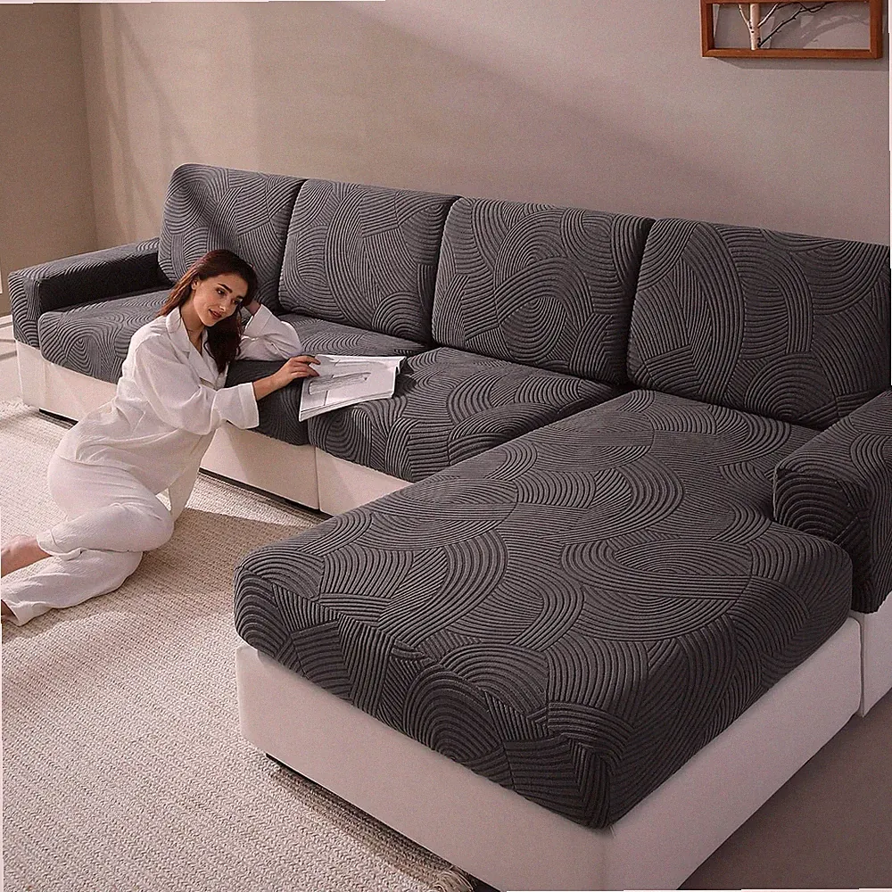 Couch Cushion Covers for Sectional and L Shaped Sofa Stretch Soft Washable Wear
