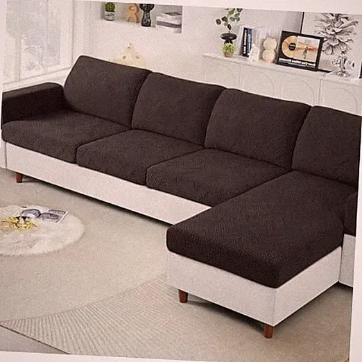 Couch Cushion Covers for Sectional Sofa 3 PC Seat or Back Cover Chocolate