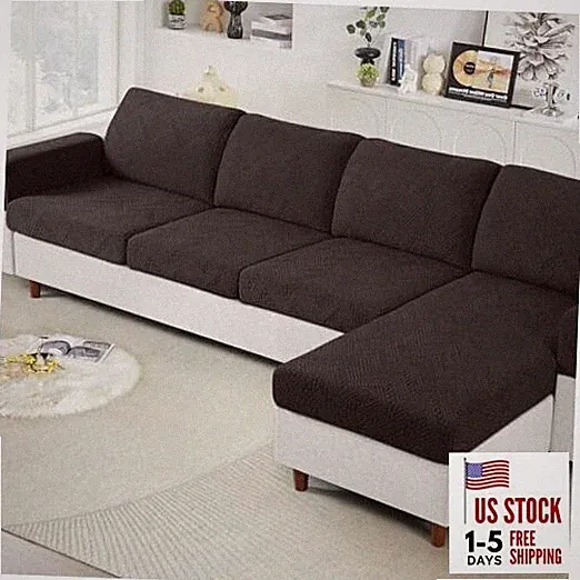Couch Cushion Covers for Sectional Sofa 3 PC Seat or Back Cover Chocolate