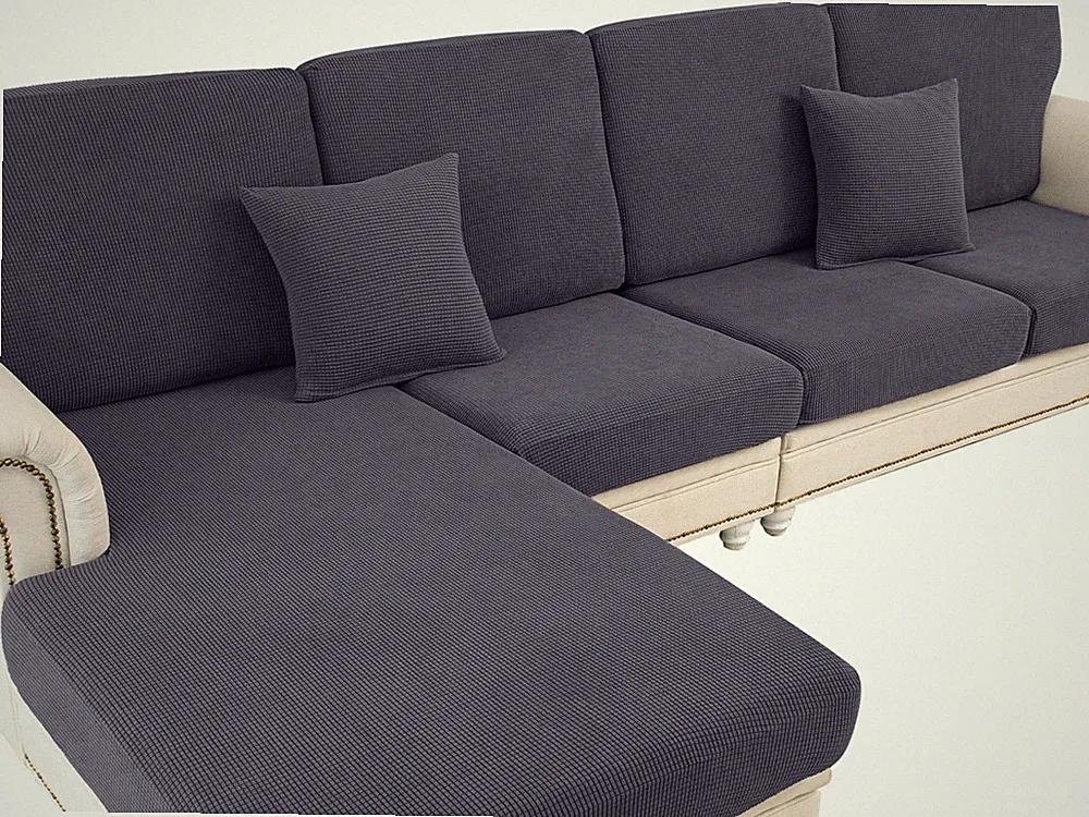 Couch Cushion Covers for Sectional Sofa L Shape Washable Separate Seat Chaise