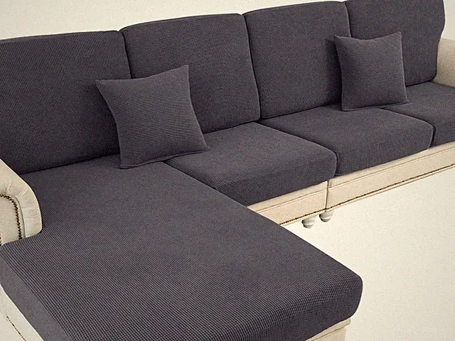 Couch Cushion Covers for Sectional Sofa L Shape Washable Separate Seat Chaise...