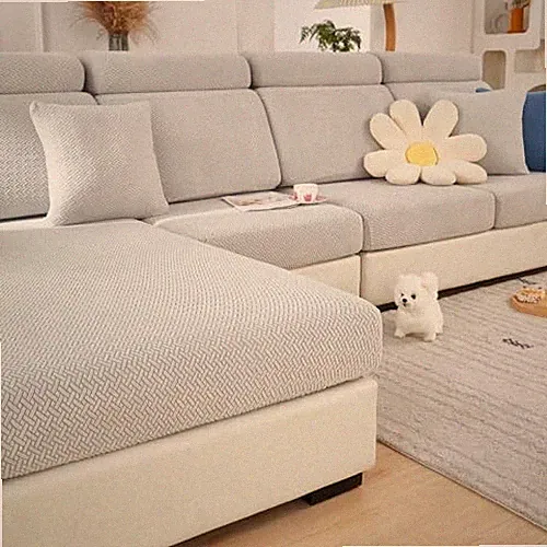Couch Cushion Covers for Sectional Sofa, Sectional Back Cover L Light Gray