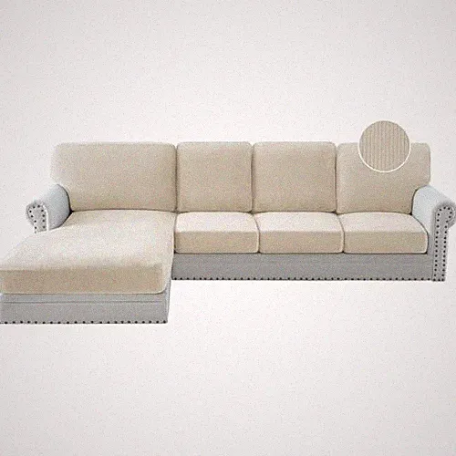 Couch Cushion Covers for Sectional Sofa, Stretch 1 PC Large Back Cover Ivory