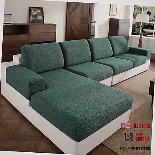 Couch Cushion Covers for Sectional Sofa, Stretch Soft Sofa 1 Back Cover Green
