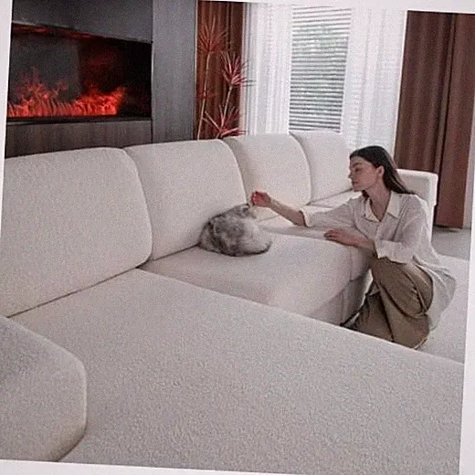 Couch Cushion Covers for Sectional Sofa, Stretch Soft Sofa 1 Back Cover Ivory