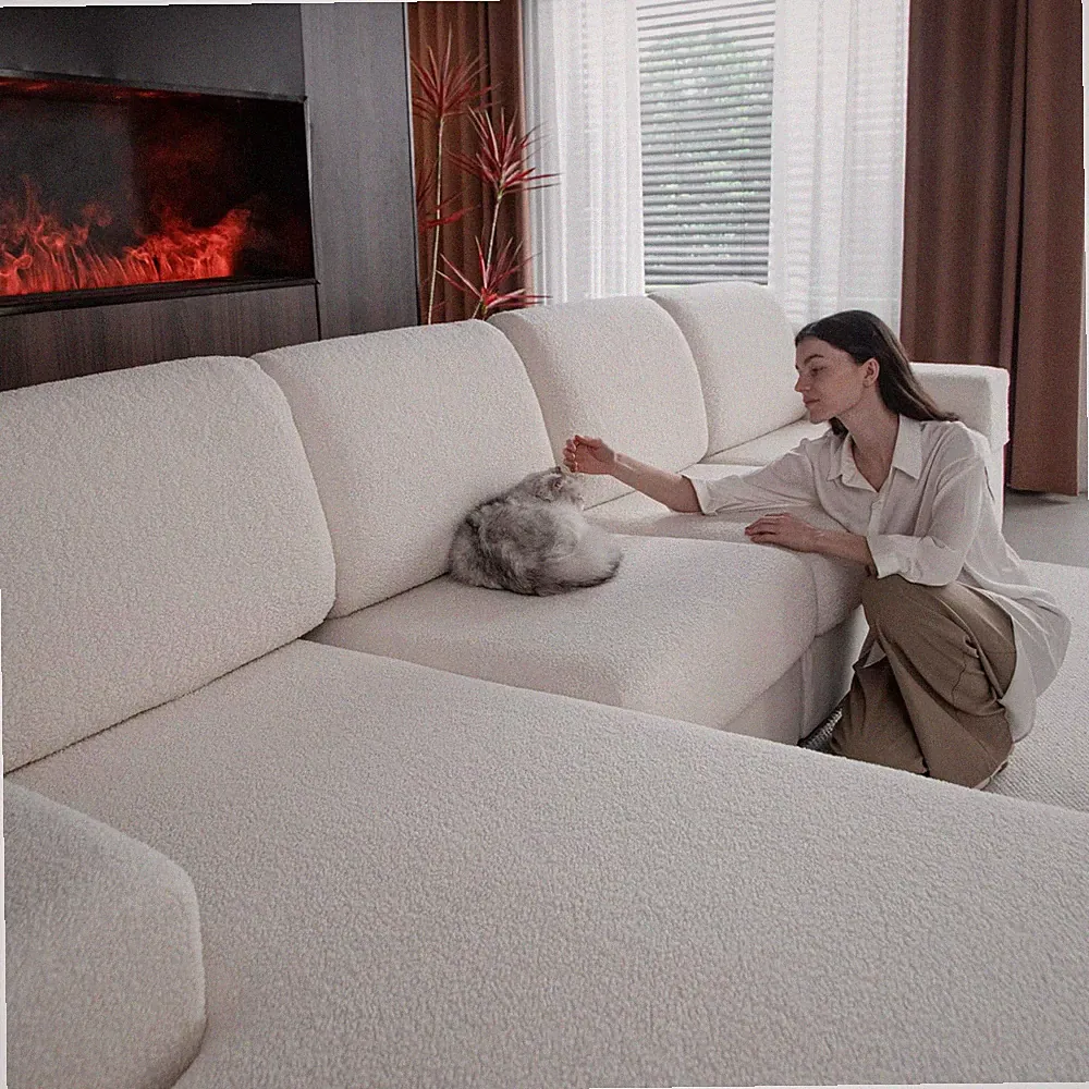 Couch Cushion Covers for Sectional Sofa, Stretch Soft Sofa Slipcovers