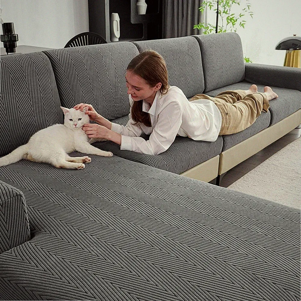 Couch Cushion Covers for Sectional Sofa, Wear Resistant Stretch Sofa Slipcovers