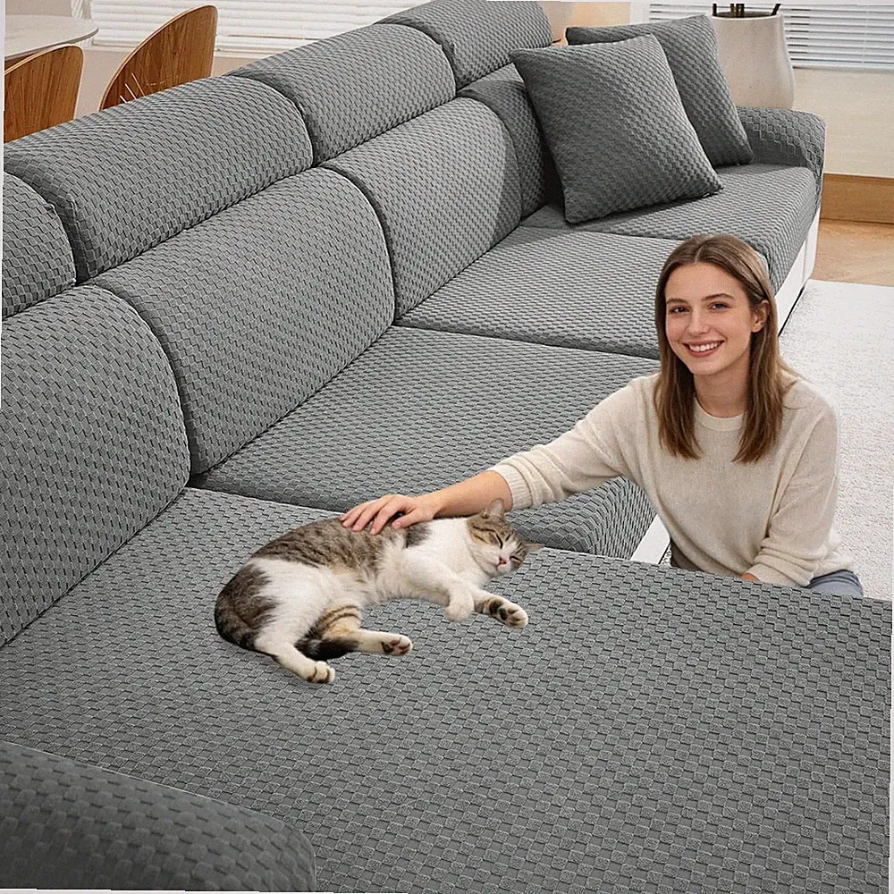 Couch Cushion Covers for Sofa, Stretch Sectional Back Cushion Covers Washable