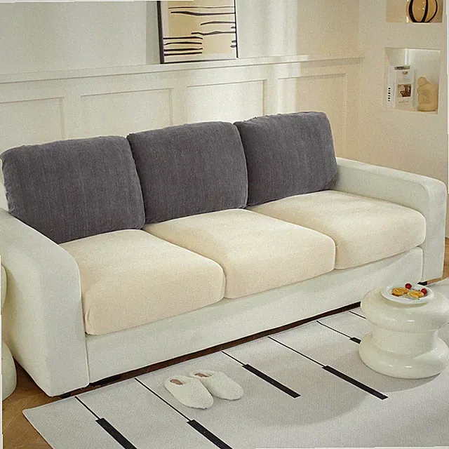 Couch Cushion Covers L Shaped Sectional, 3PC Back Covers, Dark Grey