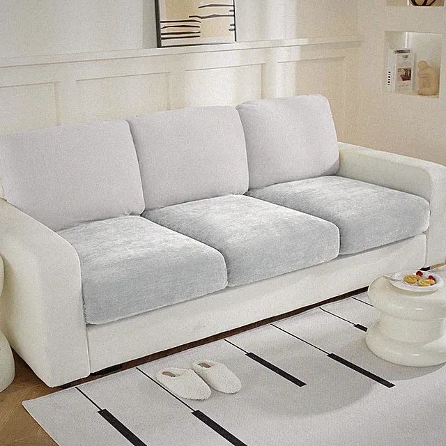 Couch Cushion Covers L Shaped Sectional, 3PC Seat Covers, Light Grey