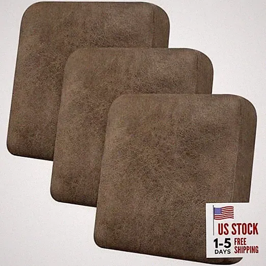 Couch Cushion Covers Leather-Look 3PC Stretch Sofa 3 Cushion Sofa Light Brown
