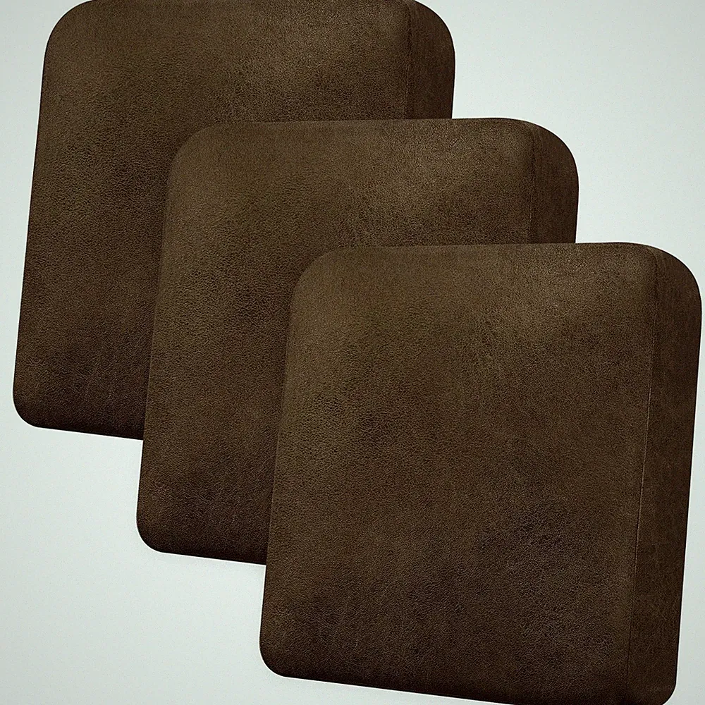 Couch Cushion Covers Leather-Look 3PC Stretch Sofa Seat Slipcover Sets