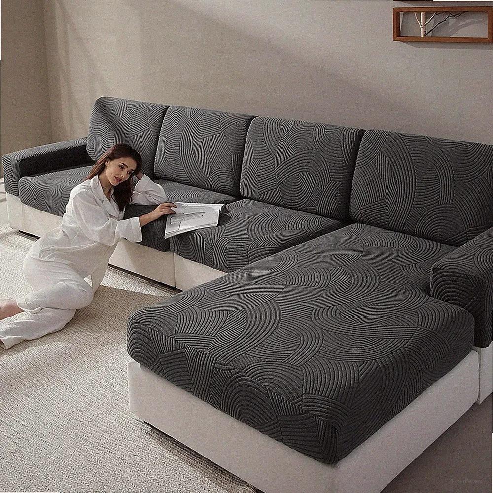 Couch Cushion Covers Sectional & L Shaped Sofa 1PC Back Couch Cover Dark Gray