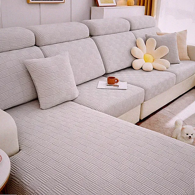 Couch Cushion Covers Sectional Sofa L Shape Slipcover Elastic Couch with Chai...
