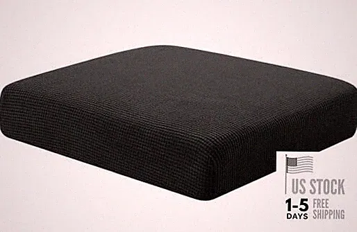 Couch Cushion Covers Stretch Cushion Covers Sofa Seat Small (1 Piece) Black
