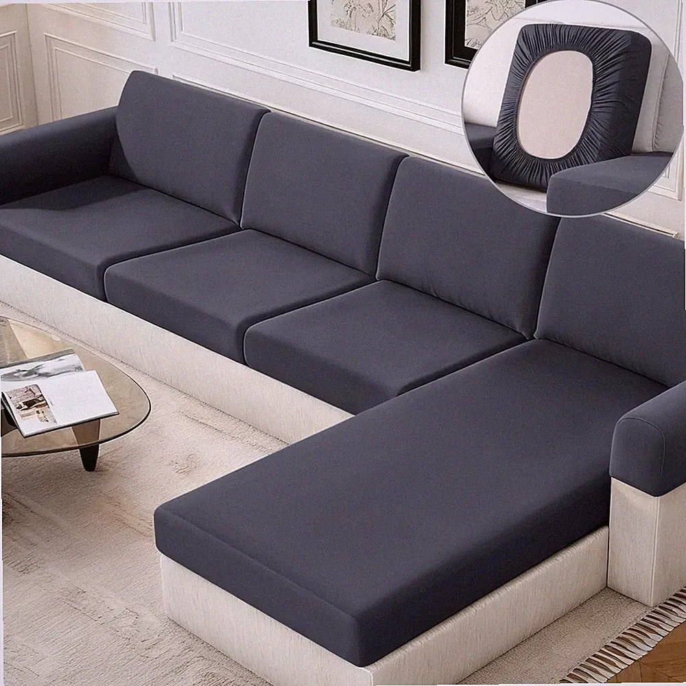 Couch Cushion Covers, Stretch Sectional Couch Covers Sofa Cushion for L Shaped