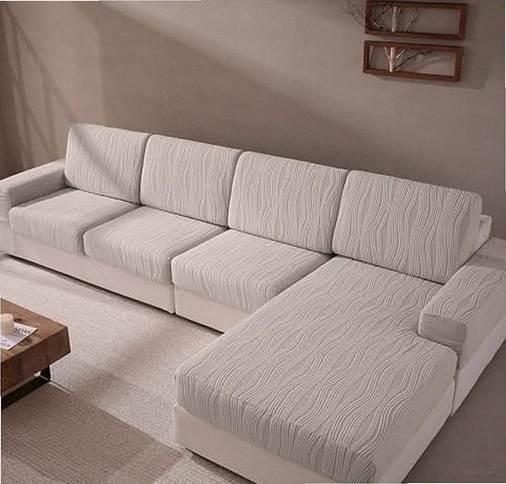 Couch Cushion Covers, Washable Stretch Stripe Sofa Covers for 1 Cushion Couch...