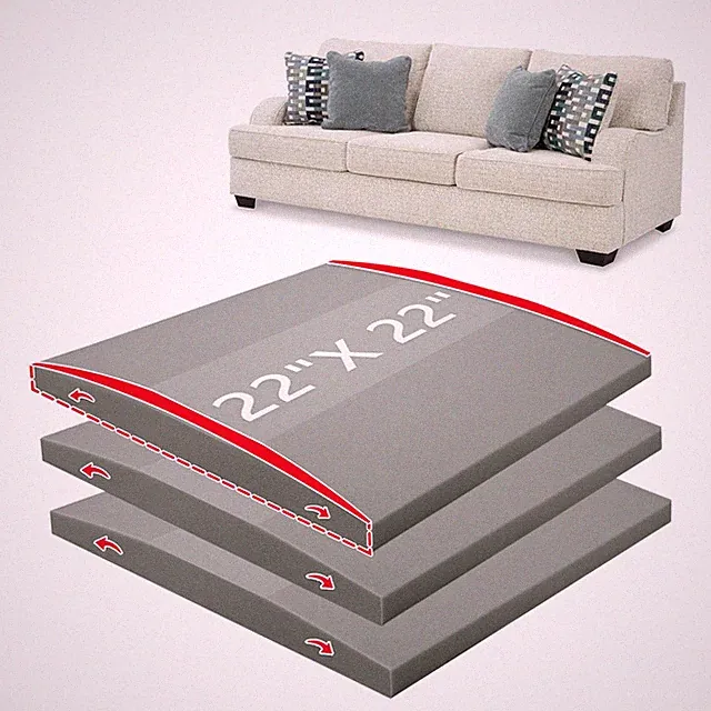 Couch Cushion High Density Foam 22X22X2.4 Inches Sofa Couch Supports for Sagg...