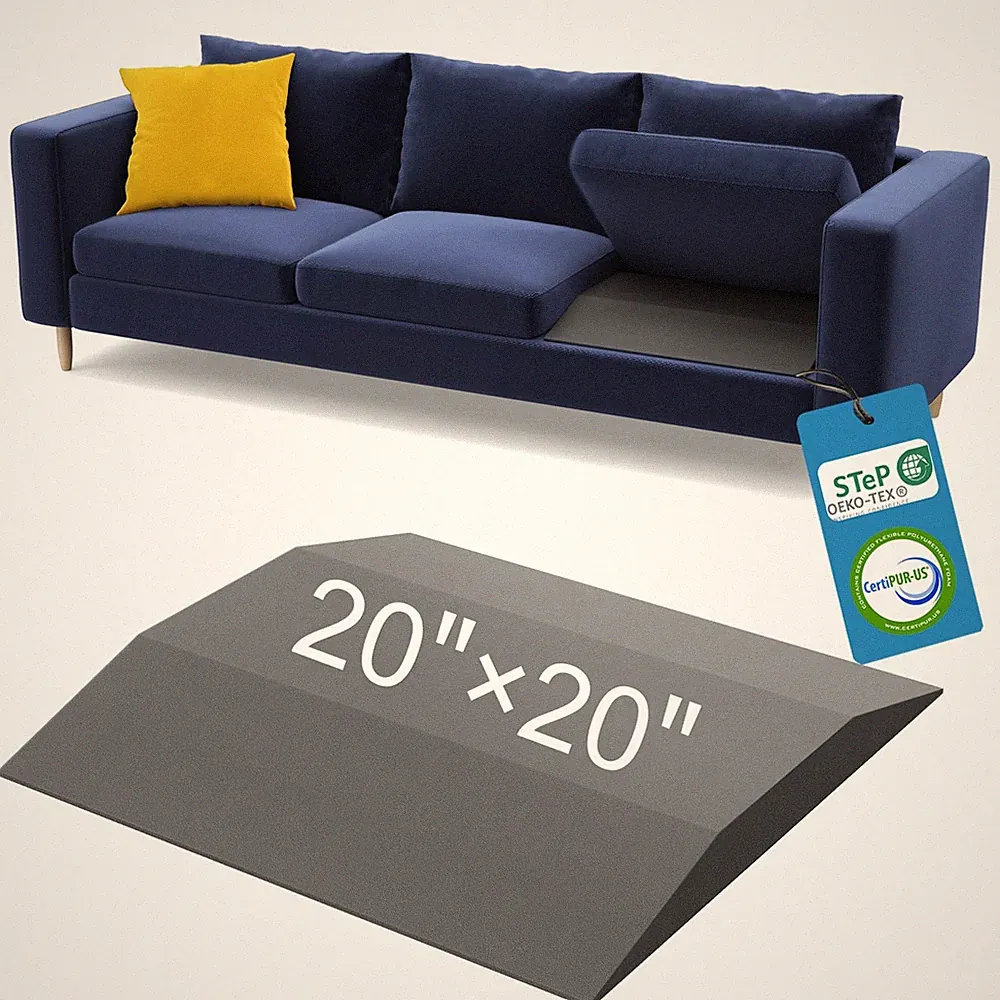 Couch Cushion Support for Sagging Seat - 20" x 20" High-Density Trapezoid