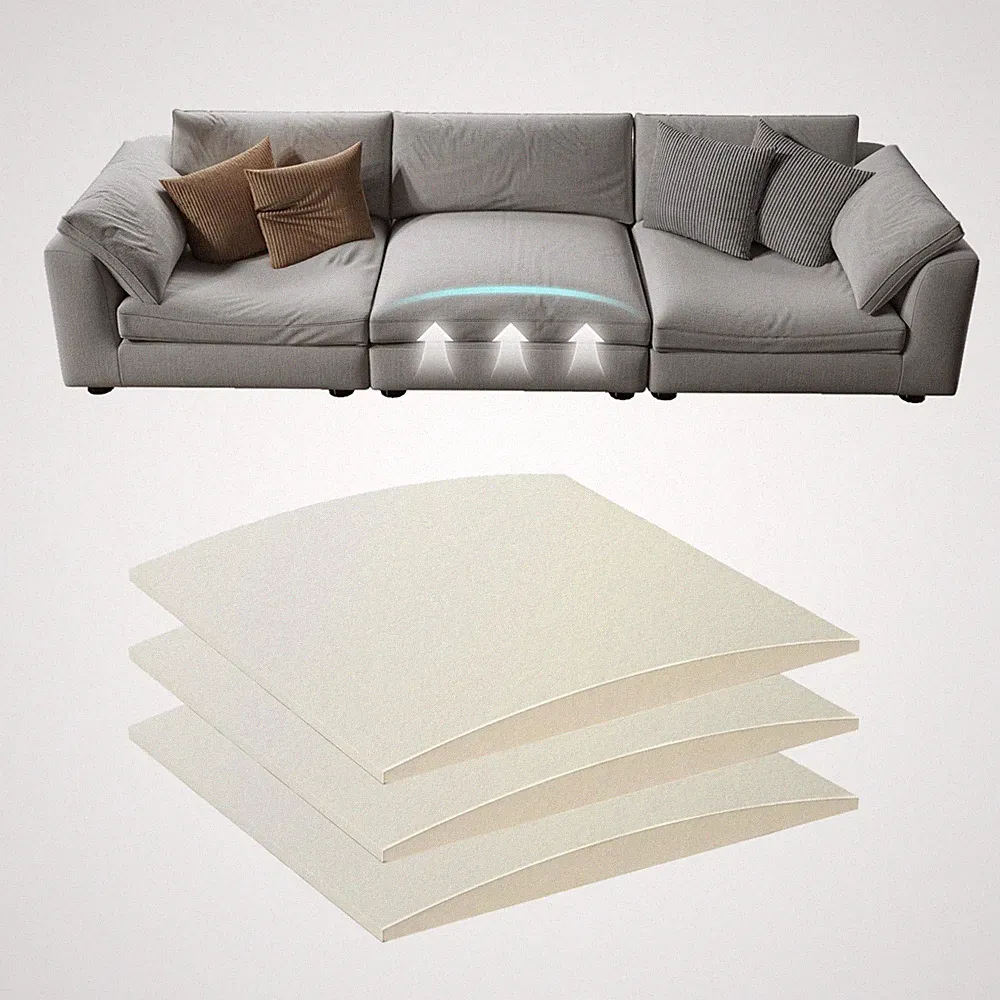Couch Cushion Support for Sagging Seat High Density Foam Beige Set of 3