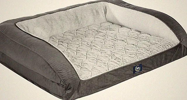 Couch Dog Bed XL Orthopedic Supportive Foam Quilted w/ Soft Bolsters Slate Gray