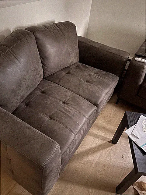couch( gray) love sofa great condition and bought at Ashley furni