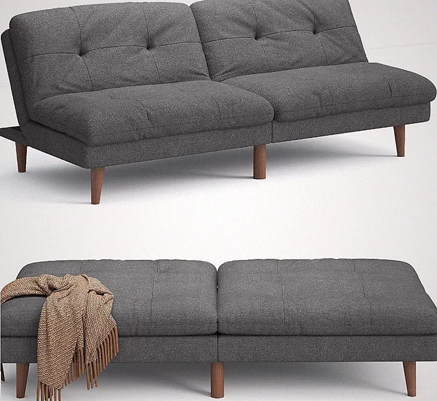 Couch Modern Futon Convertible Sleeper Sofa Bed with Adjustable Backrest
