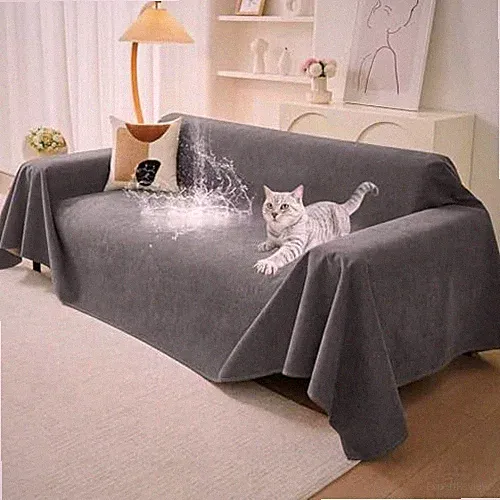 Couch Protector from Cat Claws, Waterproof Couch Cover 71" x 118" Dark Grey