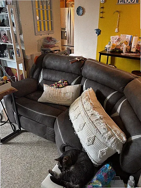 couch sectional used, good condition, heather grey. Great for big or small areas