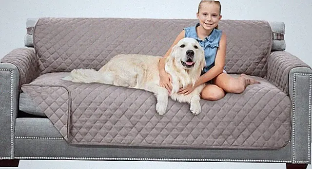 ® Couch Slip Covers Dogs Reversible Furniture Protector W/ Strap Stain & Tear