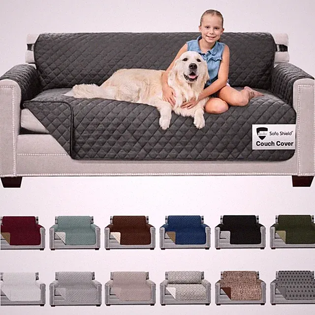 Couch Slip Covers for Dogs, Reversible Furniture Protector with Strap, Stain...