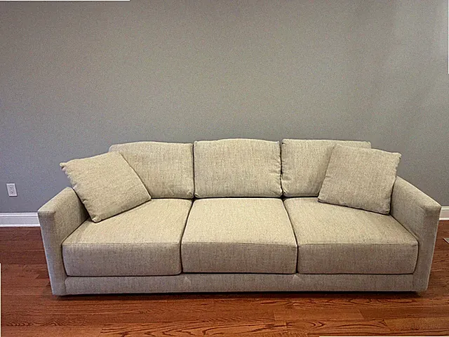 couch sofa Gather Deep Collection Crate and Barrel gray twill