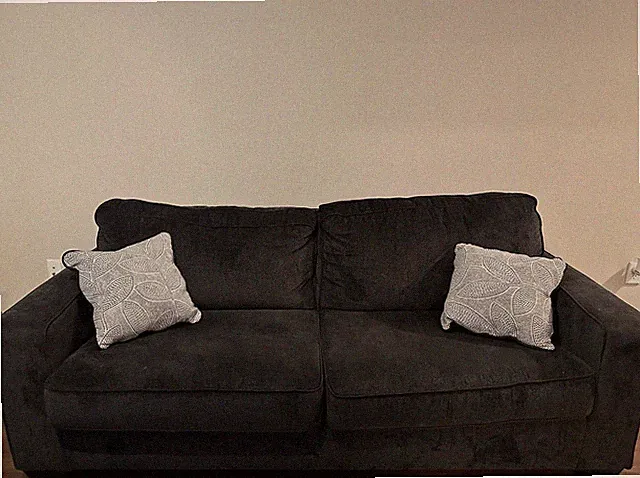 couch, sofa, new, gray, Ashley, smoke-free, pillows, medium length