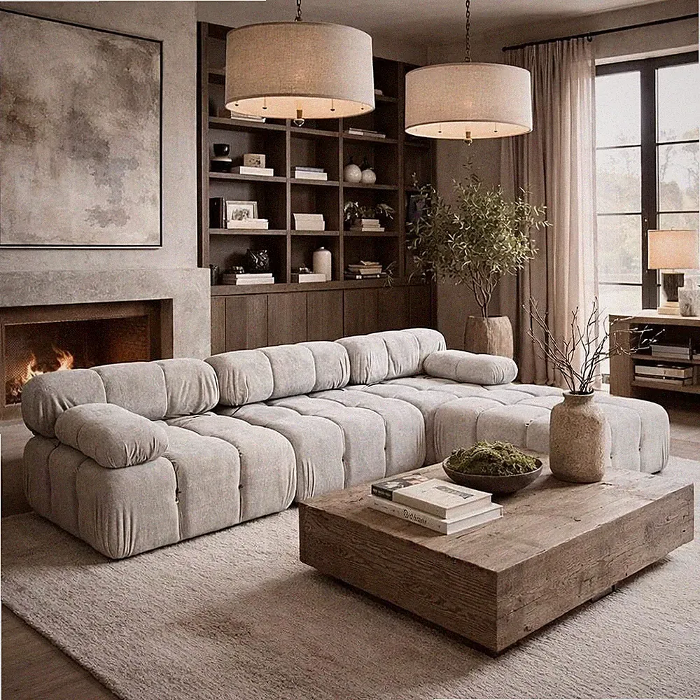 Couch - Sold Seperately - Ottoman Modular Sectional Upholstered Soft Taupe (Taup