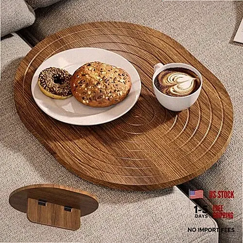 Couch Tray Insert for Middle, 15.75"x12.6" Wood 15.8" x 12.6" x 4.5" Walnut