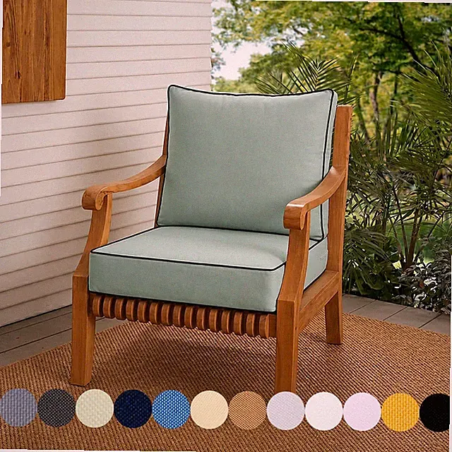 COVER ONLY Contrast Trim Outdoor Deep Seat Cushion Patio Furniture Cushion Cover