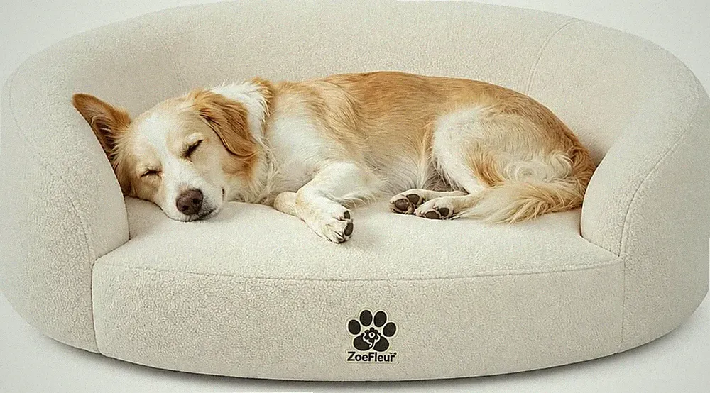 Cozy 2-in-1 Human & Pet Sofa Bed with Pine Wood Frame and Foam Comfort