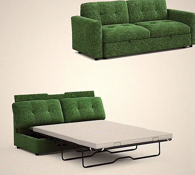 Cozy 84" Oversized Loveseat Sofa Bed with Memory Foam Topper, Green