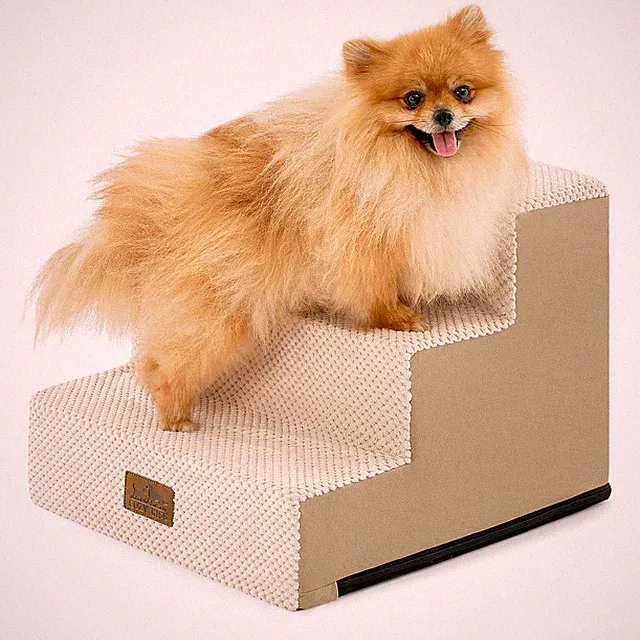 COZY KISS 3-Tier Pet Stairs for Small Dogs/Cats, 13.5" H Non-Slip Couch Access