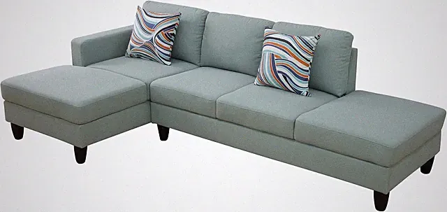 Cozy L-Shaped 2-Piece Modular Sofa for Modern Living Spaces, Pale Green Calico