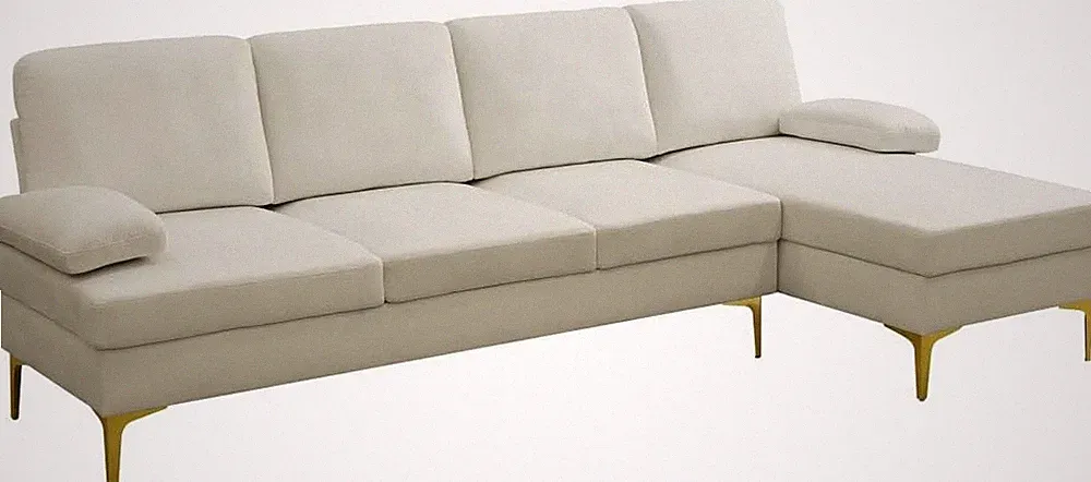 Cozy Off-White L-Shaped Modular Sectional Sofa for Modern Spaces