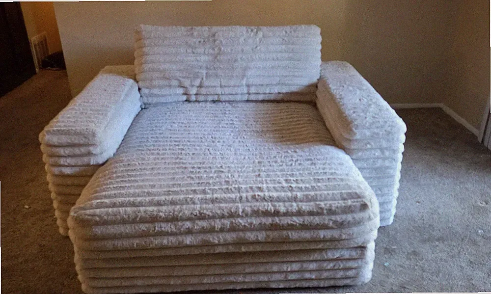 Cozy White Sectional Sofa , Brand Never Used Bed And Brand New Dining Table
