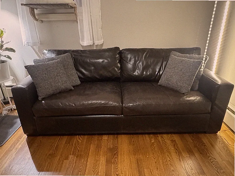 Crate and Barrel Axis II 88” Leather Sofa