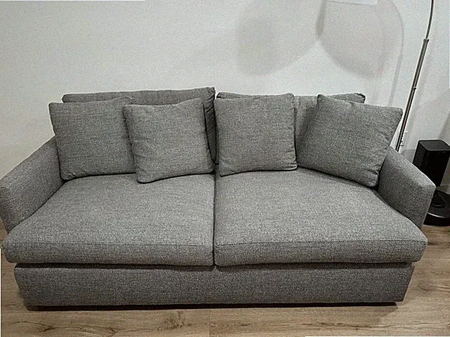 Crate And Barrel Lounge Deep Sofa 83" Steel Depth 46"