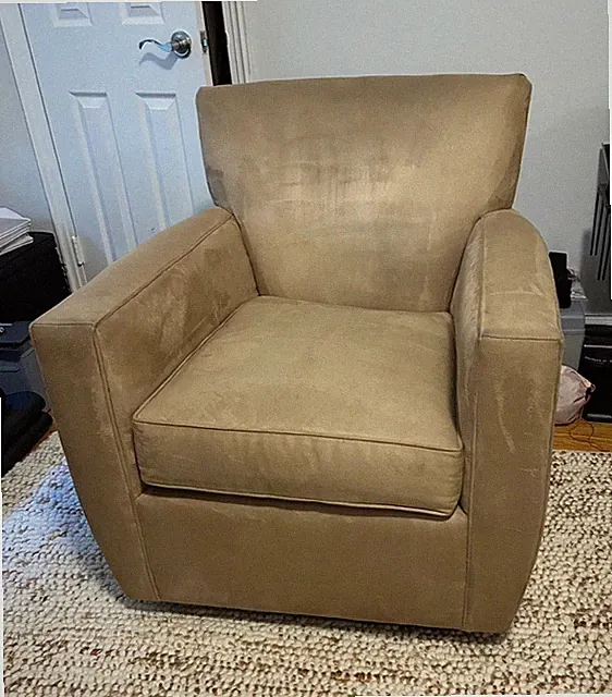 Crate and Barrel Sofa w/ Chaise Lounge and Swivel Chair