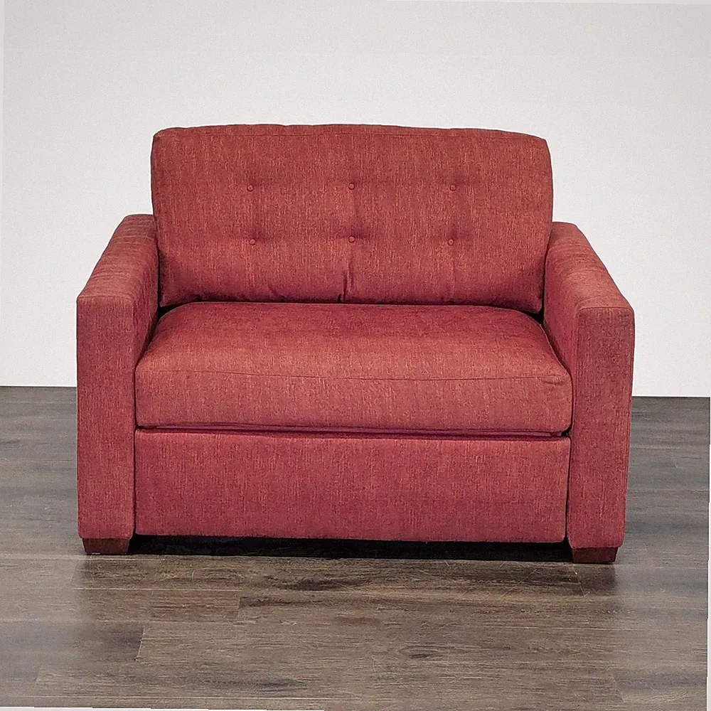 Crate & Barrel Allerton Red Sleeper Sofa with Twin Pull-Out Bed
