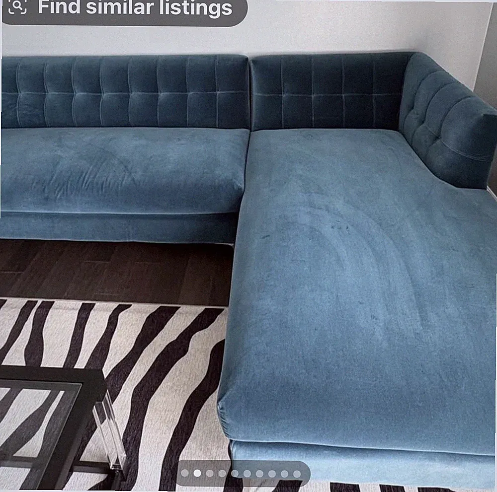 Crate & Barrel -CB2 Blue Velvet Sofa