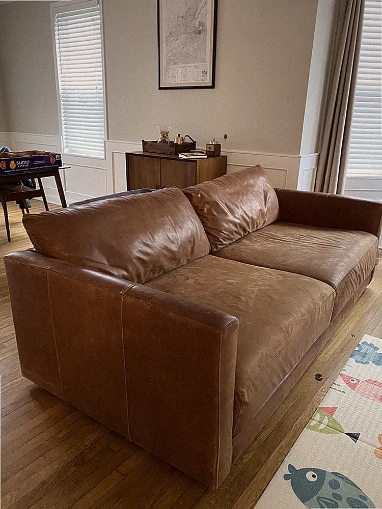 Crate & Barrel Gather Deep Leather Sofa
