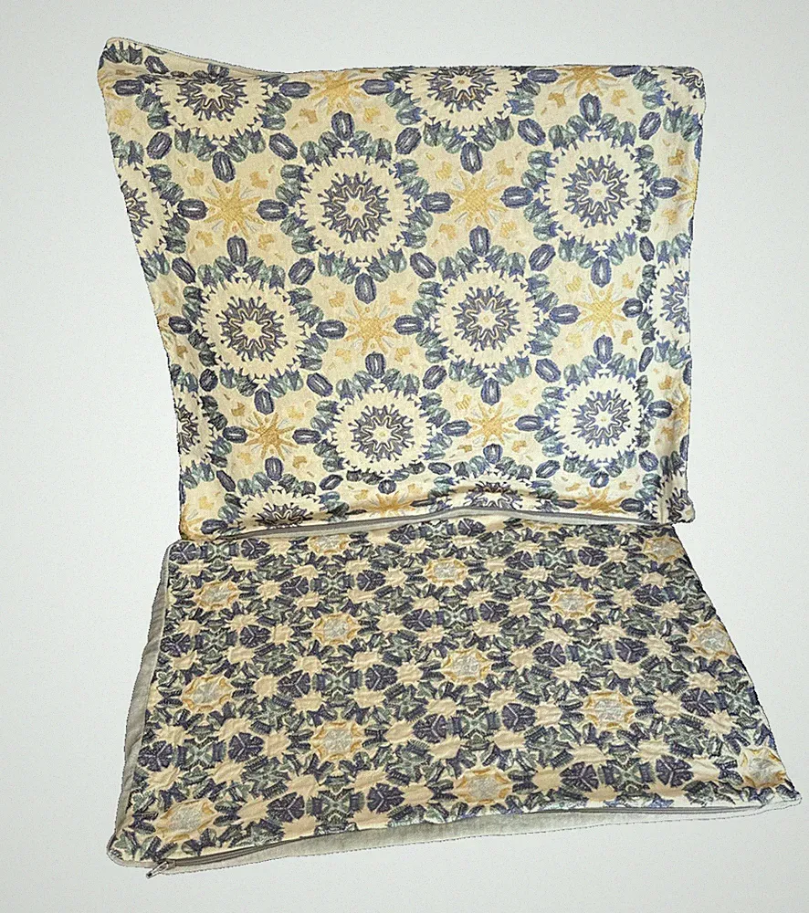 Crate & Barrel Keely 2 Pillow Covers Zip Shams 26 x 15 & 26 x 26 Velvet-Feel