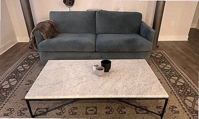 crate & barrel lounge 83" microfiber couch in Nile color